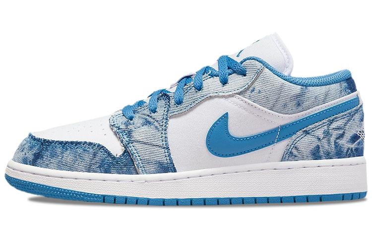 

Кеды унисекс Jordan Air Jordan 1 Low Washed Denim GS голубые 36 EU, Голубой, Air Jordan 1 Low Washed Denim GS