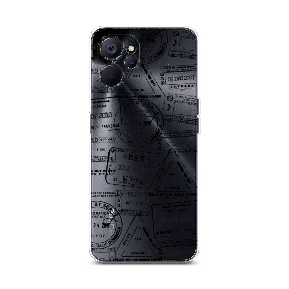 

Чехол на Realme 10 5G "Visa stamps 2", Белый;черный;серый, 2512650-2