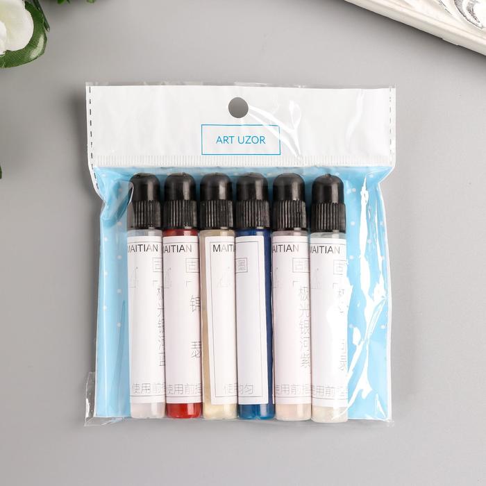 

Глиттер клеевой по бумаге "Мерцающий эффект" набор 6 шт 10,5 мл