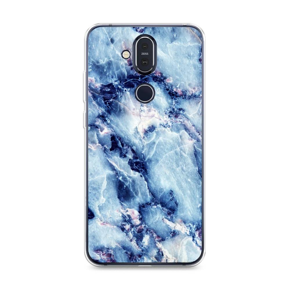 

Чехол на Nokia 8.1 "Мрамор с синими прожилками", Синий, 122250-3