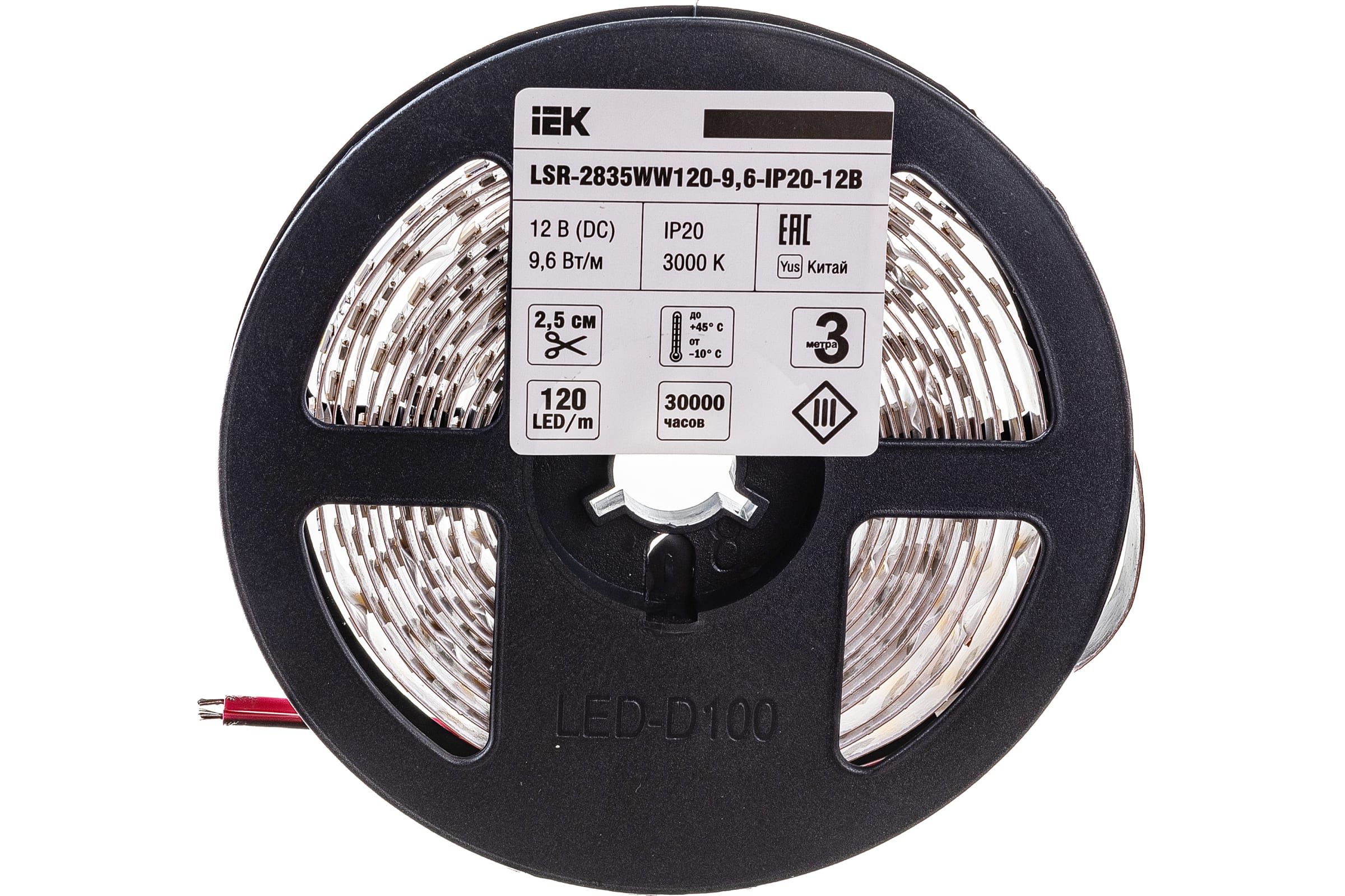 

IEK Лента LED 3м LSR-2835WW120-9, 6-IP20-12В LSR1-1-120-20-3-03