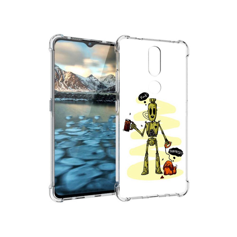 

Чехол MyPads Tocco для Nokia 2.4 прикольный робот (PT227049.107.557), Прозрачный, Tocco