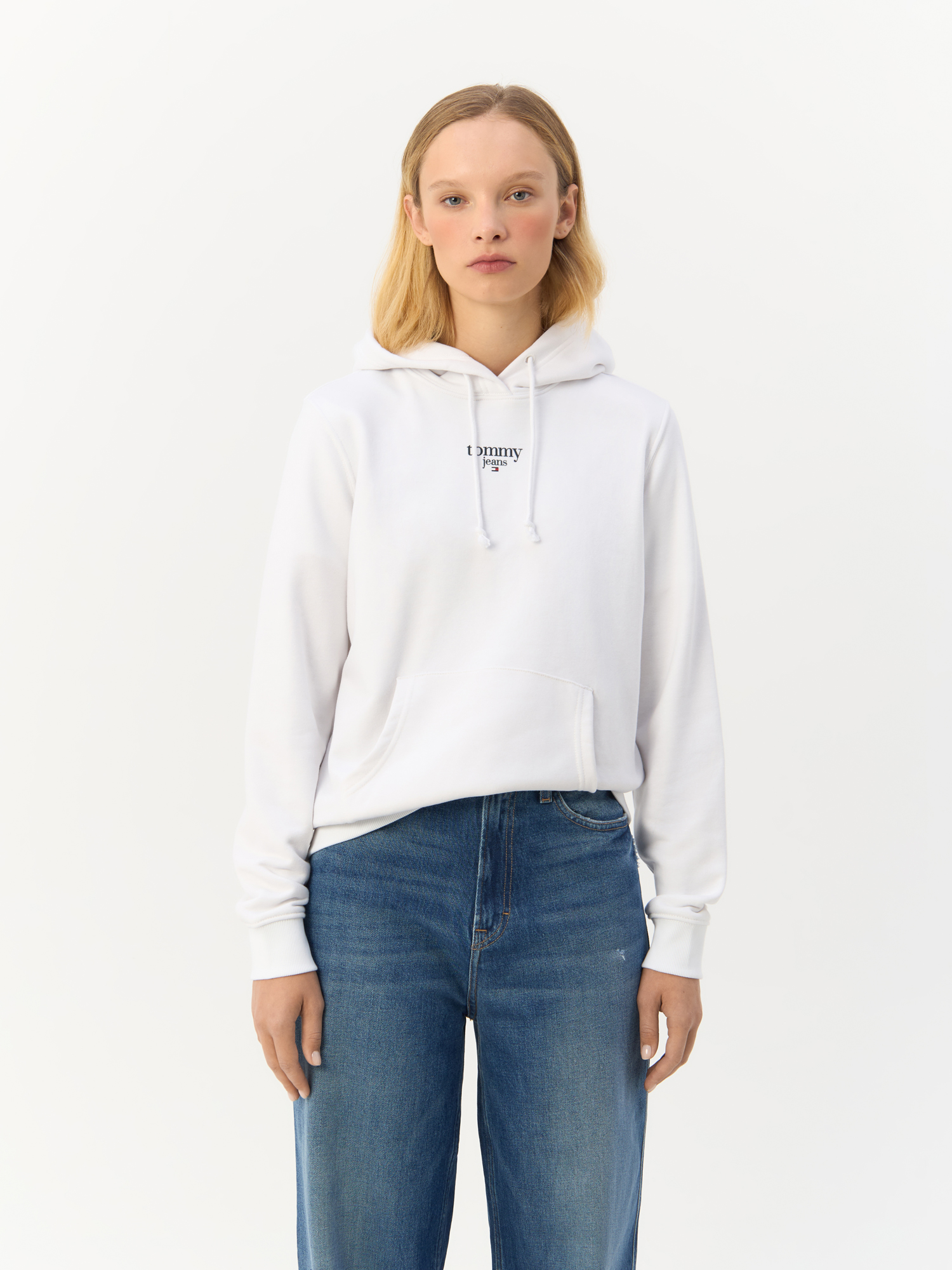 

Худи женское Tommy Jeans DW0DW18378 белое L, Белый, DW0DW18378