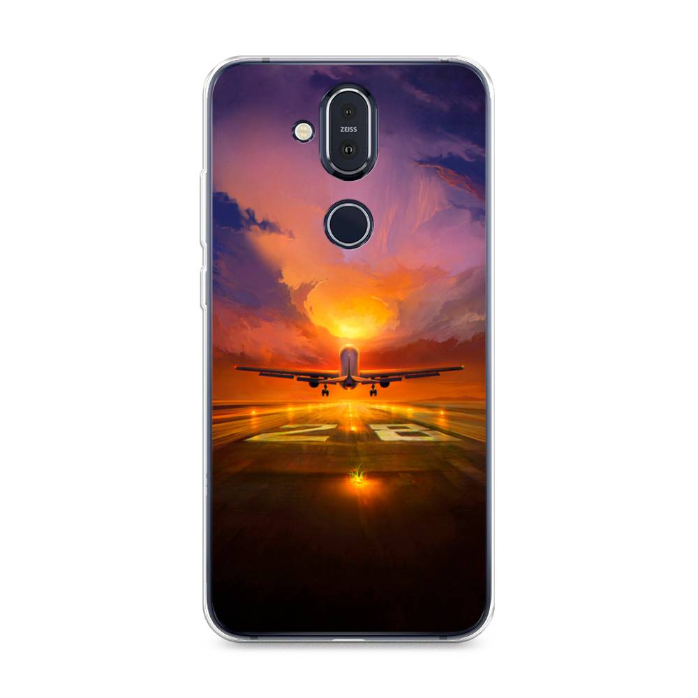 

Чехол на Nokia 8.1 "Самолет на посадке", Оранжевый;синий, 122250-6