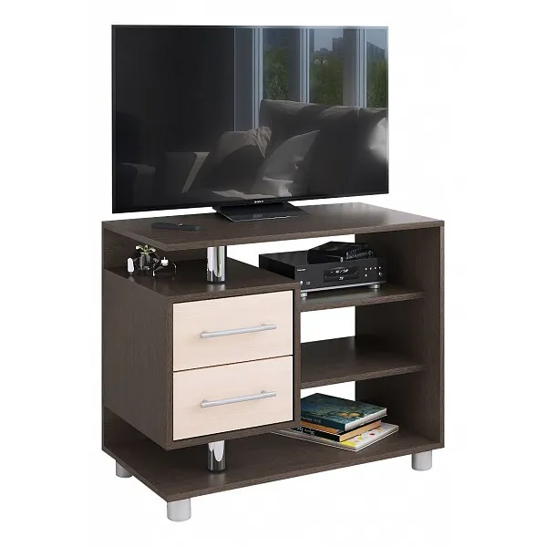 Тумба для ТВ узкая 011 (2я), венге/дуб молочный