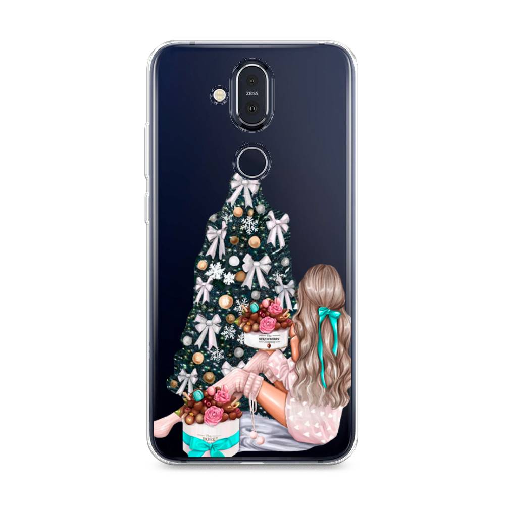 

Чехол на Nokia 8.1 "New Year", Зеленый;бежевый;голубой, 122250-5