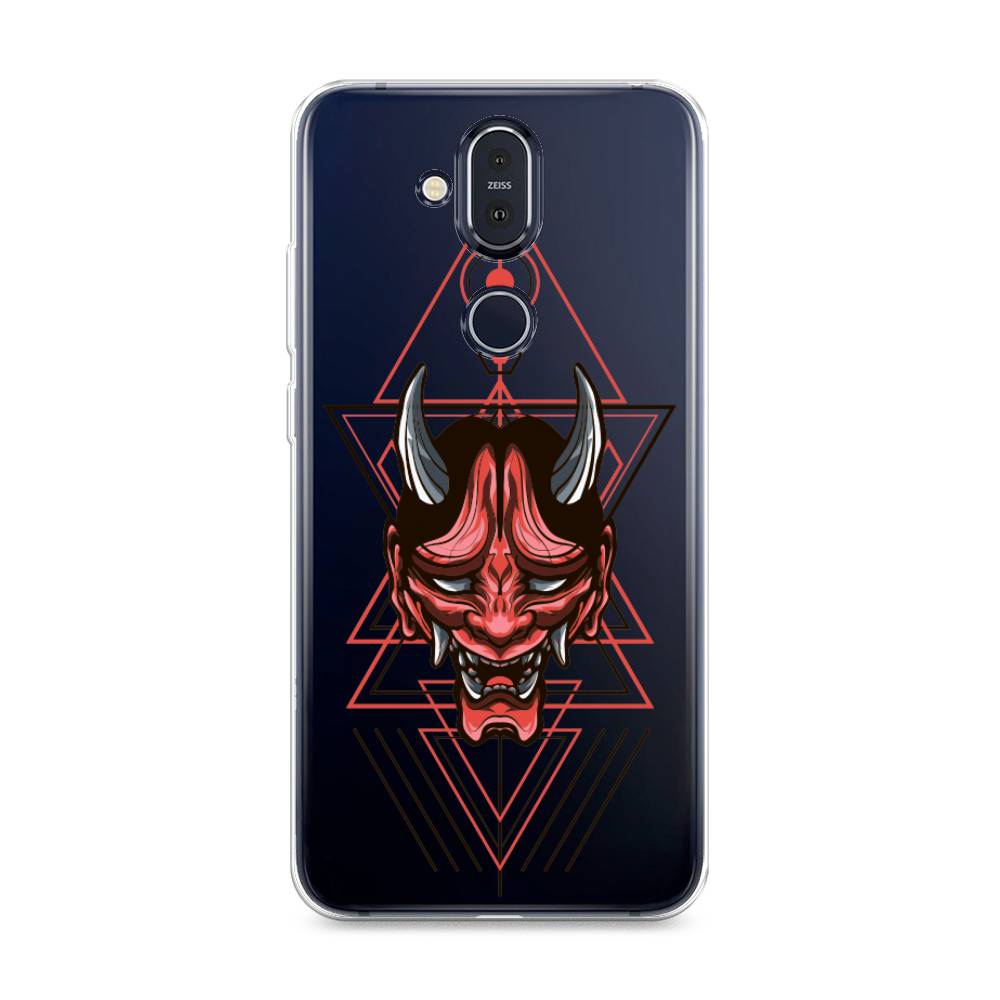 

Чехол на Nokia 8.1 "Hanya Oni mask", Серый;красный;черный, 122250-4