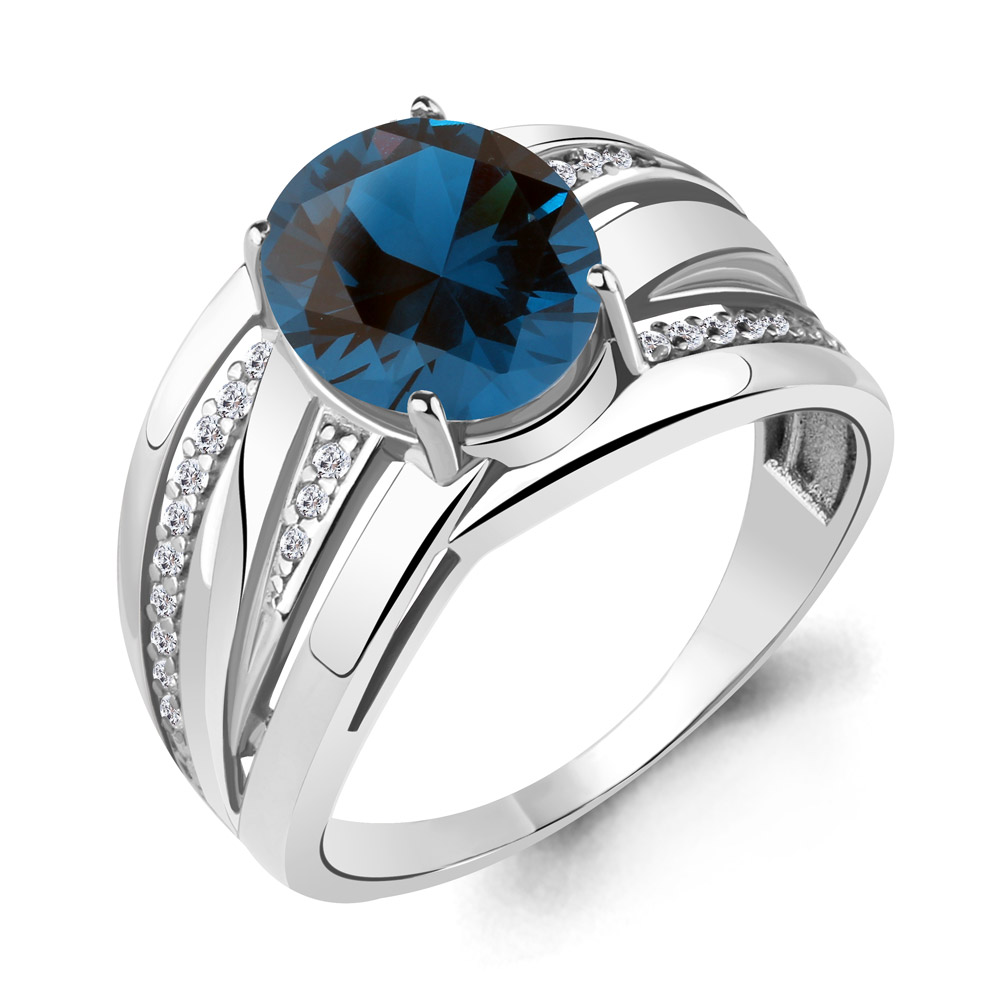 

Кольцо из серебра р. 17,5 AQUAMARINE 6579293А_925_р, 6579293А_925_р
