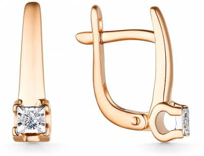 

Серьги с 2 бриллиантами из красного золота Алкор 23316-100, 23316-100