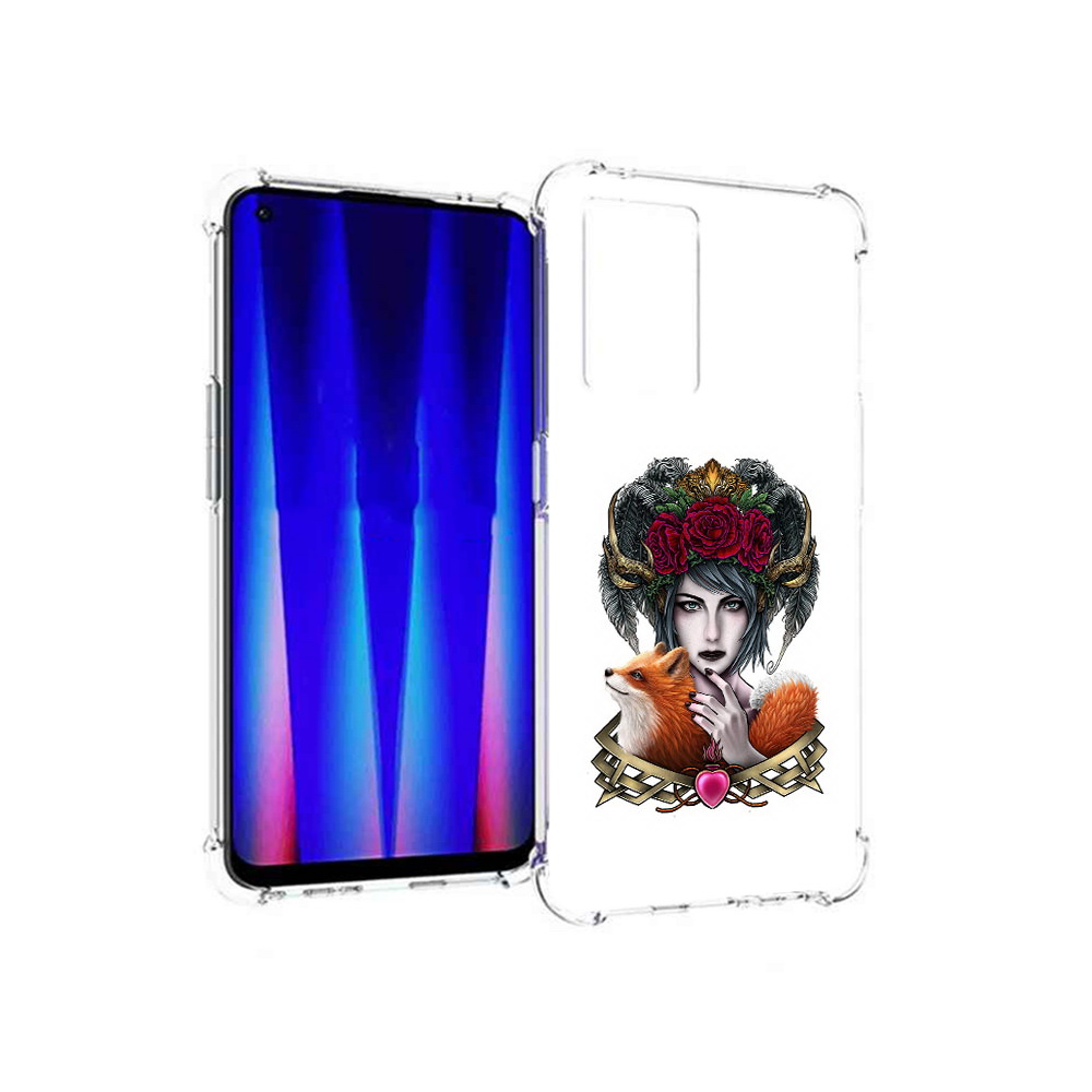 

Чехол MyPads Tocco для OnePlus Nord CE 5G девушка с лисой, Прозрачный, Tocco