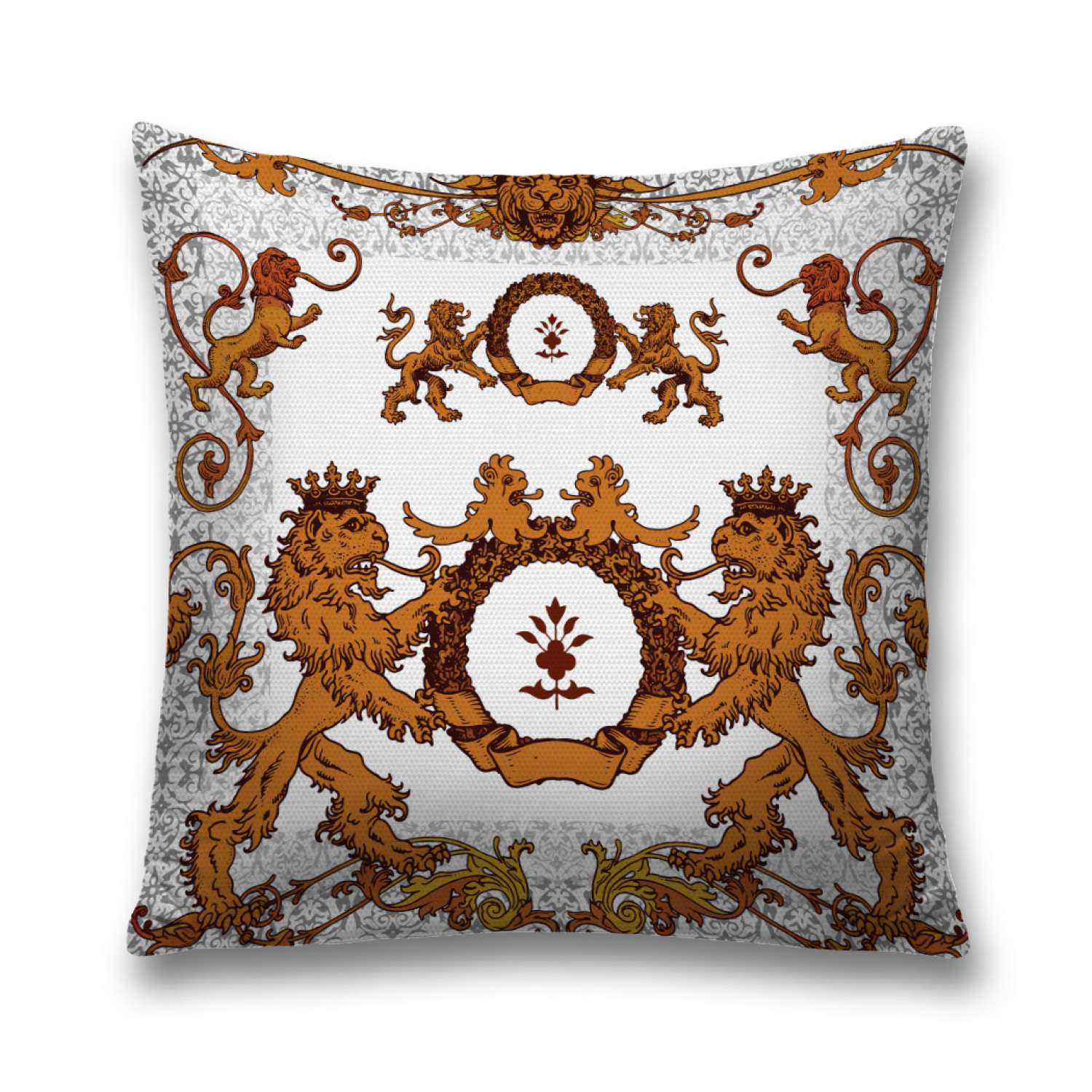 

Наволочка декоративная JoyArty "Львиный герб" на молнии, 45x45 см, Белый, Львиный герб