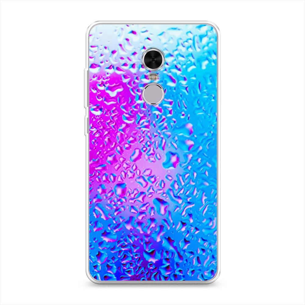 

Чехол на Xiaomi Redmi Note 4 "Капли на стекле", Голубой;розовый, 31850-3