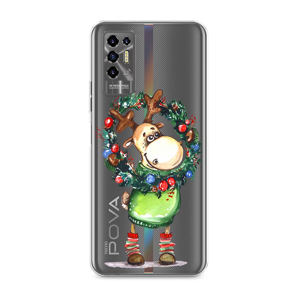 

Чехол для Tecno Pova 2 "Олень с новогодним венком", 300550-4