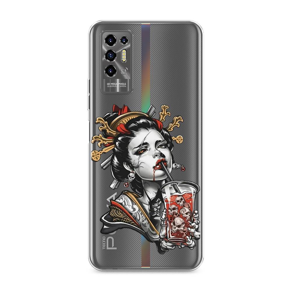

Чехол для Tecno Pova 2 "Опасная гейша", Красный;черный;серый, 300550-4