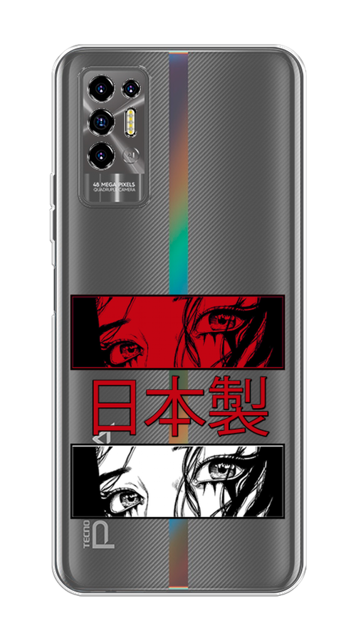 

Чехол на Tecno Pova 2 "Аниме глаза манга", Красный;белый;черный, 300550-4