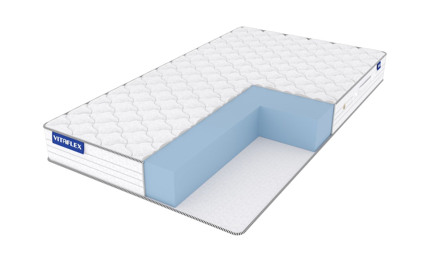 

Матрас Vitaflex Standart Foam Max 200х185 серии Foam Classic, Бежевый;белый;серый;серебристый, Standart Foam Max