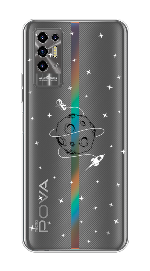 

Чехол на Tecno Pova 2 "Полет вокруг луны", Белый;серый;черный, 300550-2