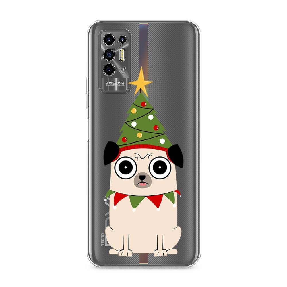 

Чехол для Tecno Pova 2 "Собачка с ёлочкой", Бежевый;красный;зеленый, 300550-1