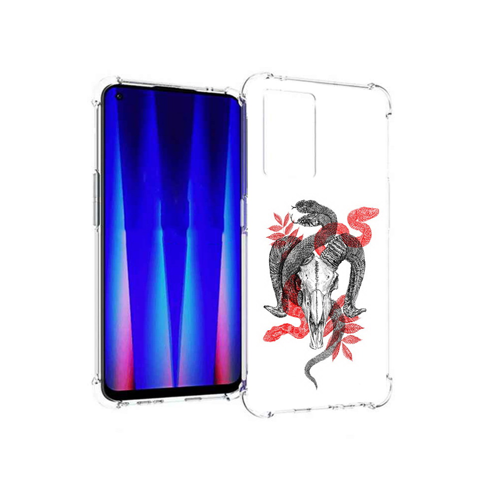 

Чехол MyPads Tocco для OnePlus Nord CE 5G змея в черепе рисунок, Прозрачный, Tocco
