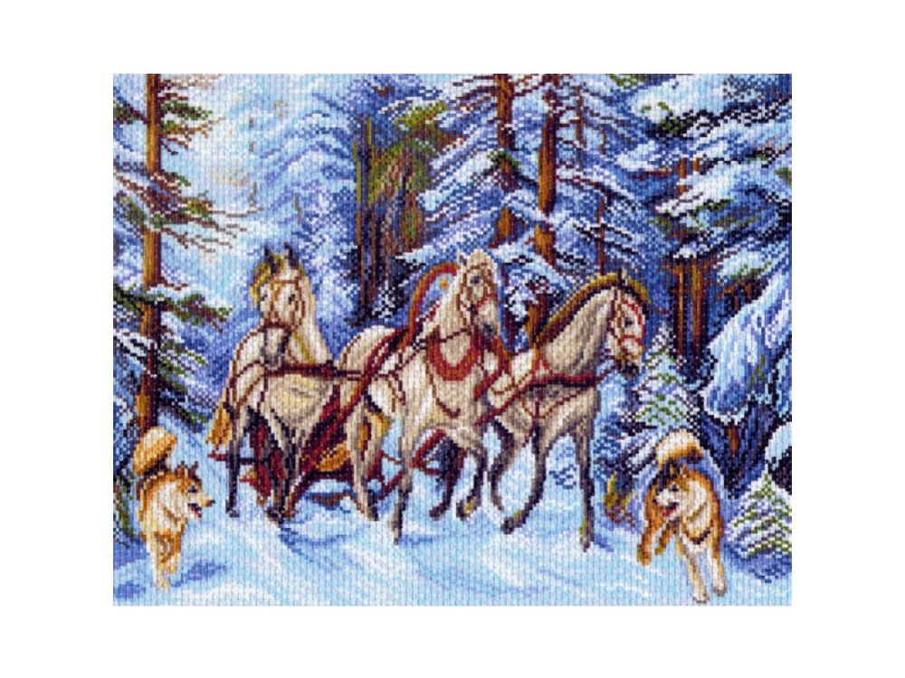 

Рисунок на канве Матренин Посад Мчится тройка 1503