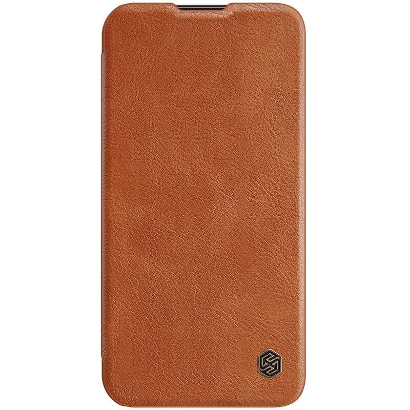 фото Чехол-книжка nillkin leather qin pro для iphone 14 pro max c защитой камеры (коричневый)