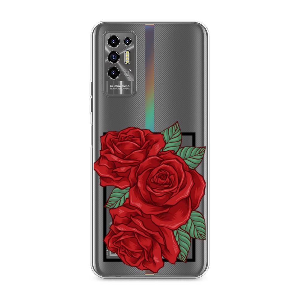 

Чехол для Tecno Pova 2 "Три алые розы", Красный, 300550-2