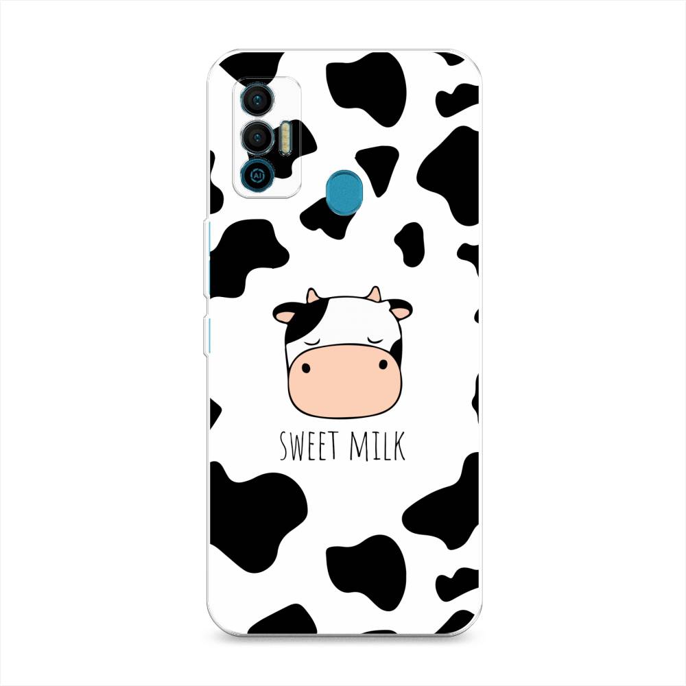 

Чехол для Tecno Spark 7 "Sweet milk", Розовый;белый;черный, 301050-1