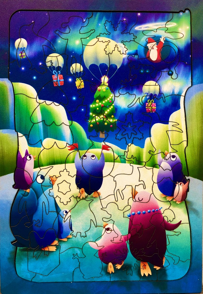 Пазлы детские деревянные на базар подарок Новогодние подарки 78-326 новогодние дервянные пазлы