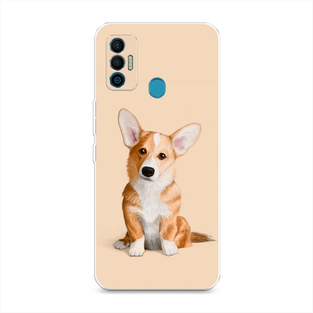 

Чехол для Tecno Spark 7 "Грустный Корги", Коричневый;бежевый, 301050-1