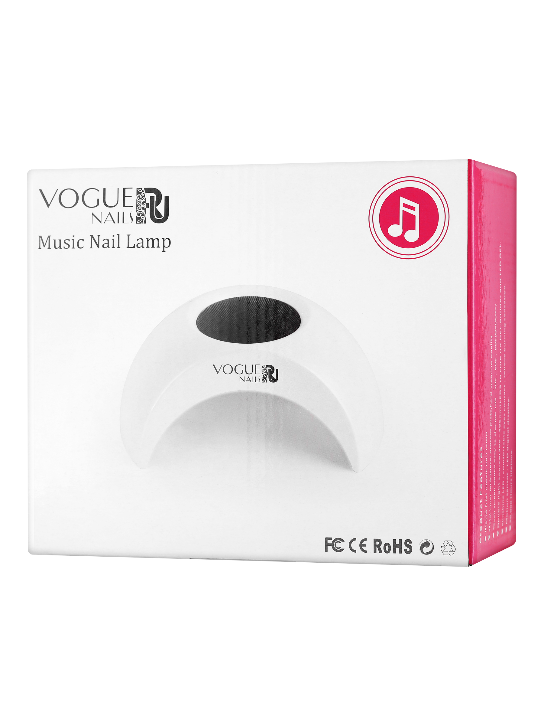 Лампа Vogue Nails UV/LED Music Nail белая круглая 36W 5010 rabbit фортепиано со звуком и музыкой pacific