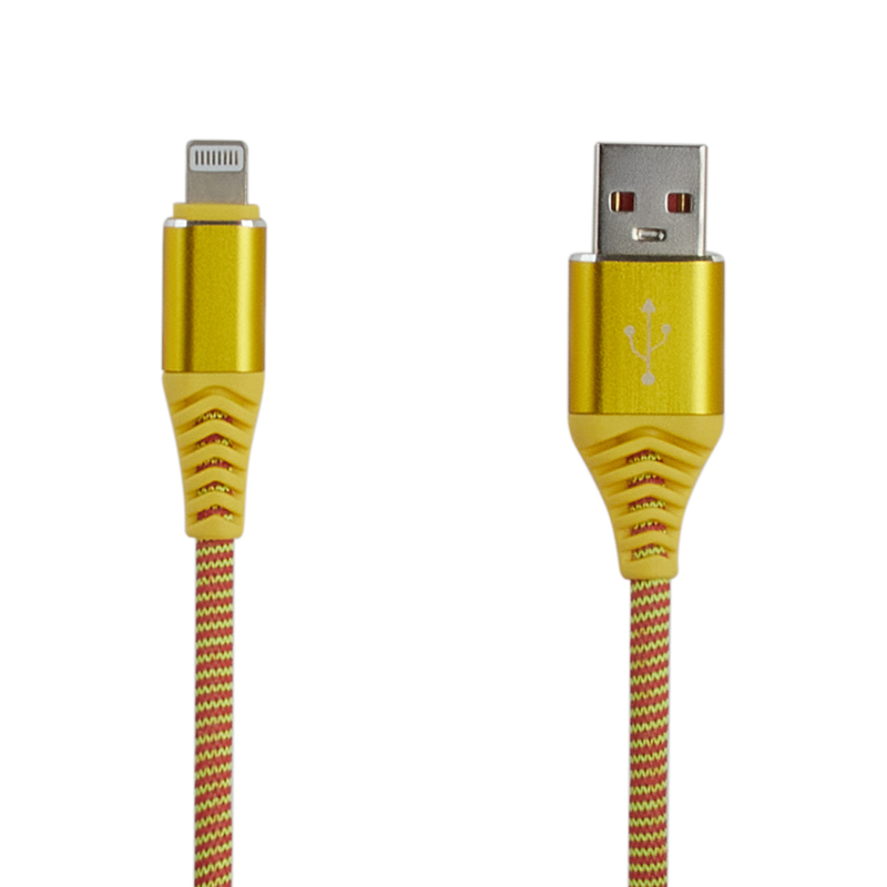 фото Usb кабель lp для apple lightning 8-pin носки (желтый/блистер) liberty project
