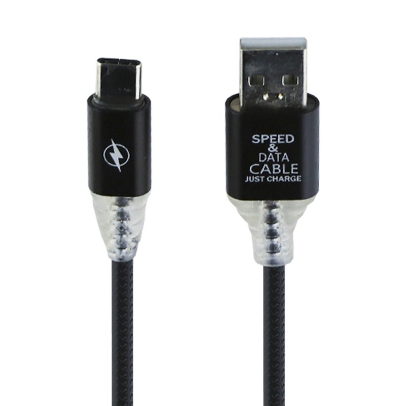 фото Usb кабель lp для apple lightning 8-pin змея led tpe (черный/блистер) liberty project