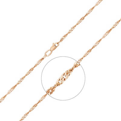 

Цепочка из красного золота р. 35 PLATINA jewelry 21-0703-035-1110-17, 21-0703-035-1110-17