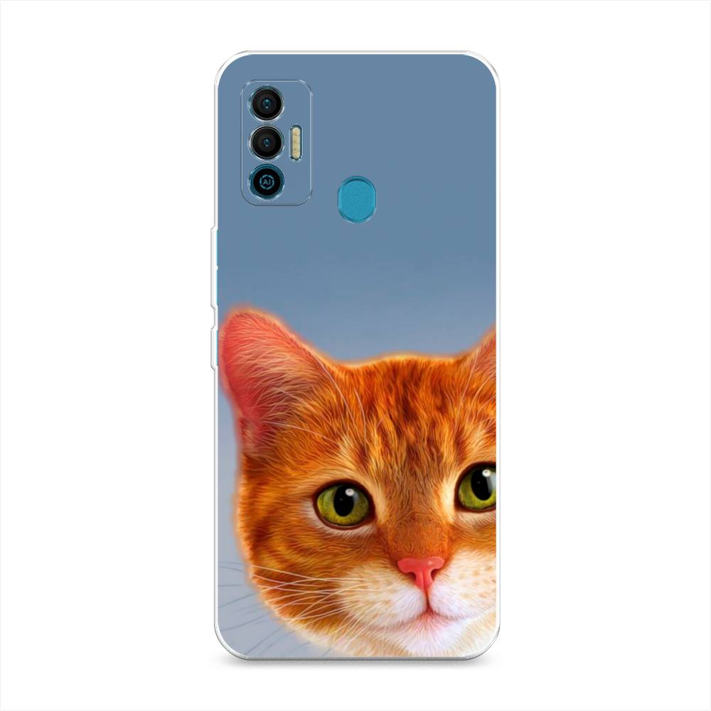 

Чехол для Tecno Spark 7 "Любопытный котик", Коричневый, 301050-1