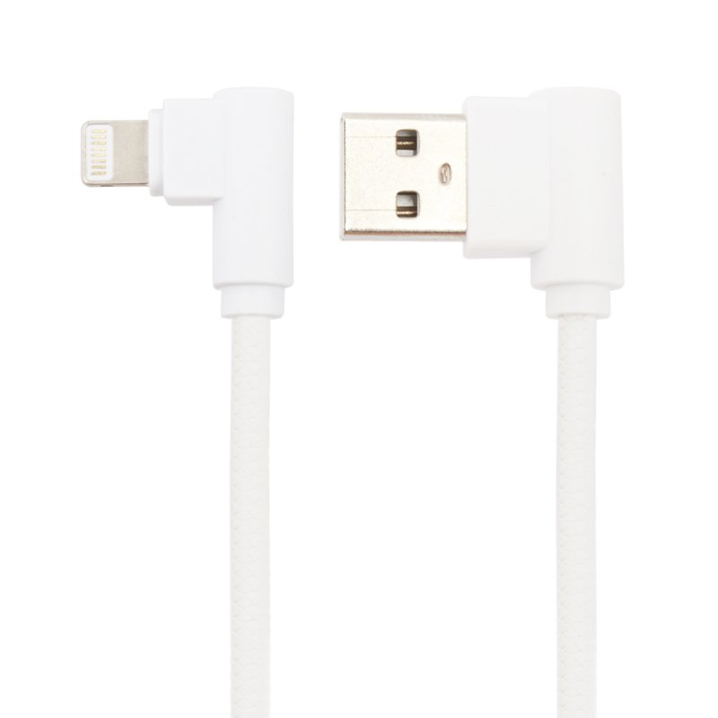 фото Usb кабель lp для apple lightning 8 pin l-коннектор круглый шнурок (белый/коробка) liberty project