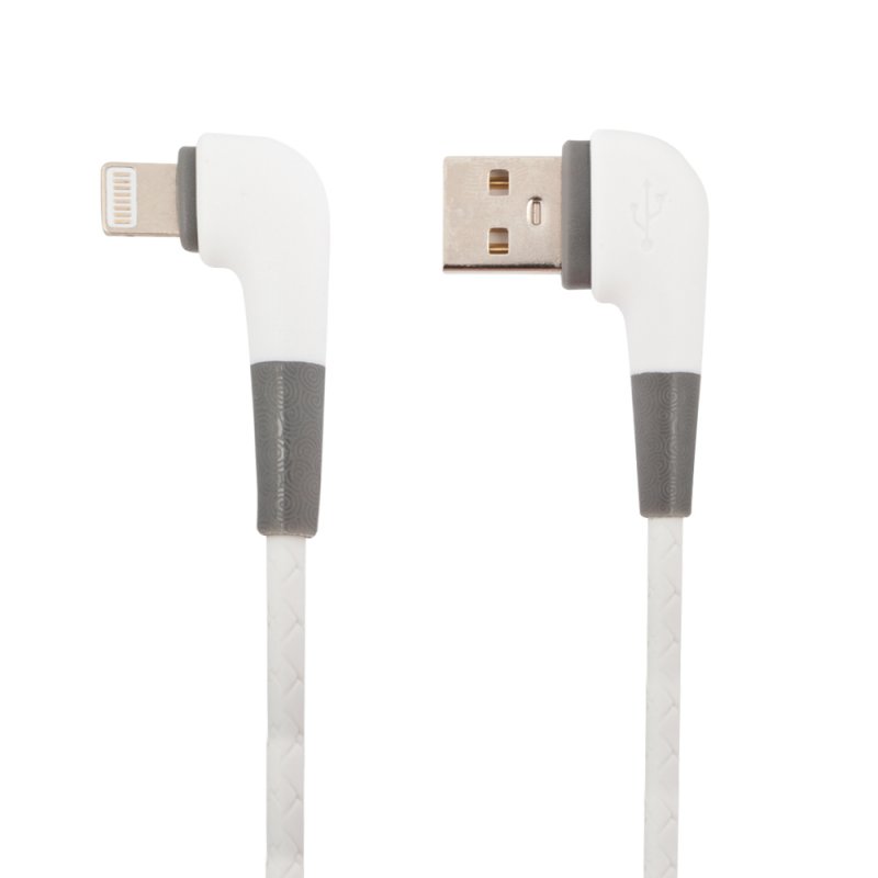 

USB кабель LP для Apple Lightning 8 pin L-коннектор Кожаный шнурок (белый/европакет)