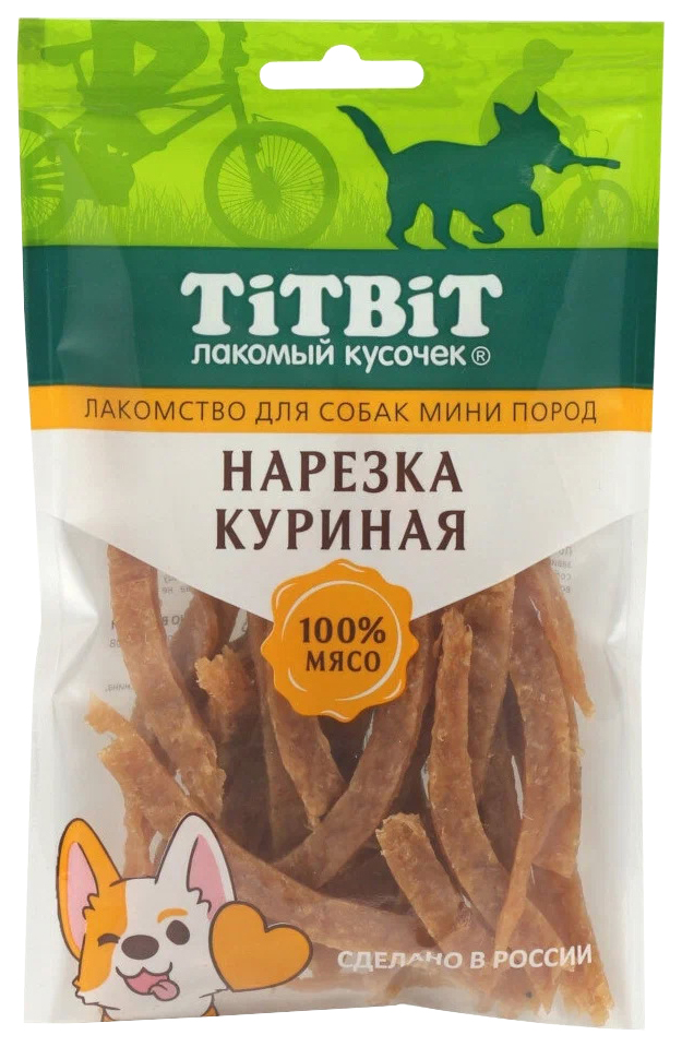 

Лакомство для собак Titbit, для мини-пород, нарезка куриная, 70 г