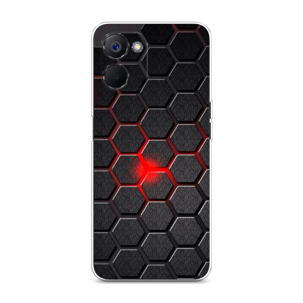 

Чехол на Realme V20 "Соты красные", Красный;черный;серый, 2512950-3