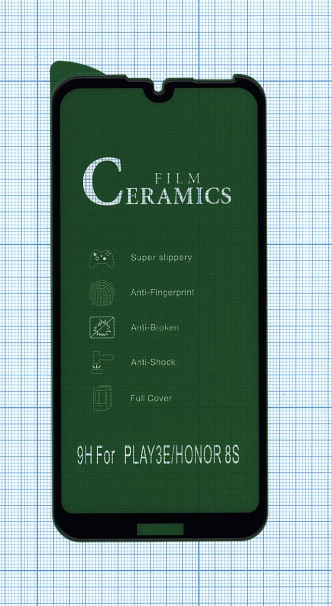 Керамическая пленка (стекло) для Honor 8S черная