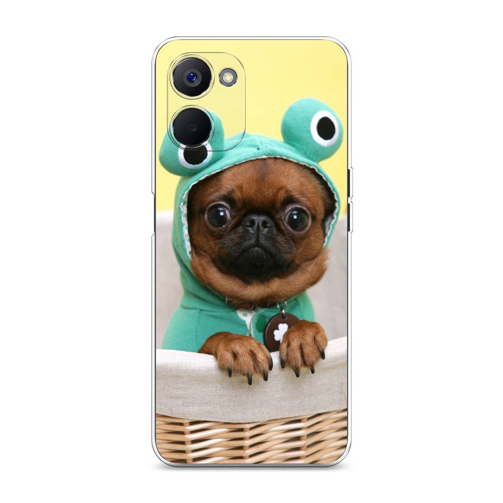 

Чехол на Realme V20 "Собачка в шапке лягушки", Коричневый;желтый;голубой, 2512950-1
