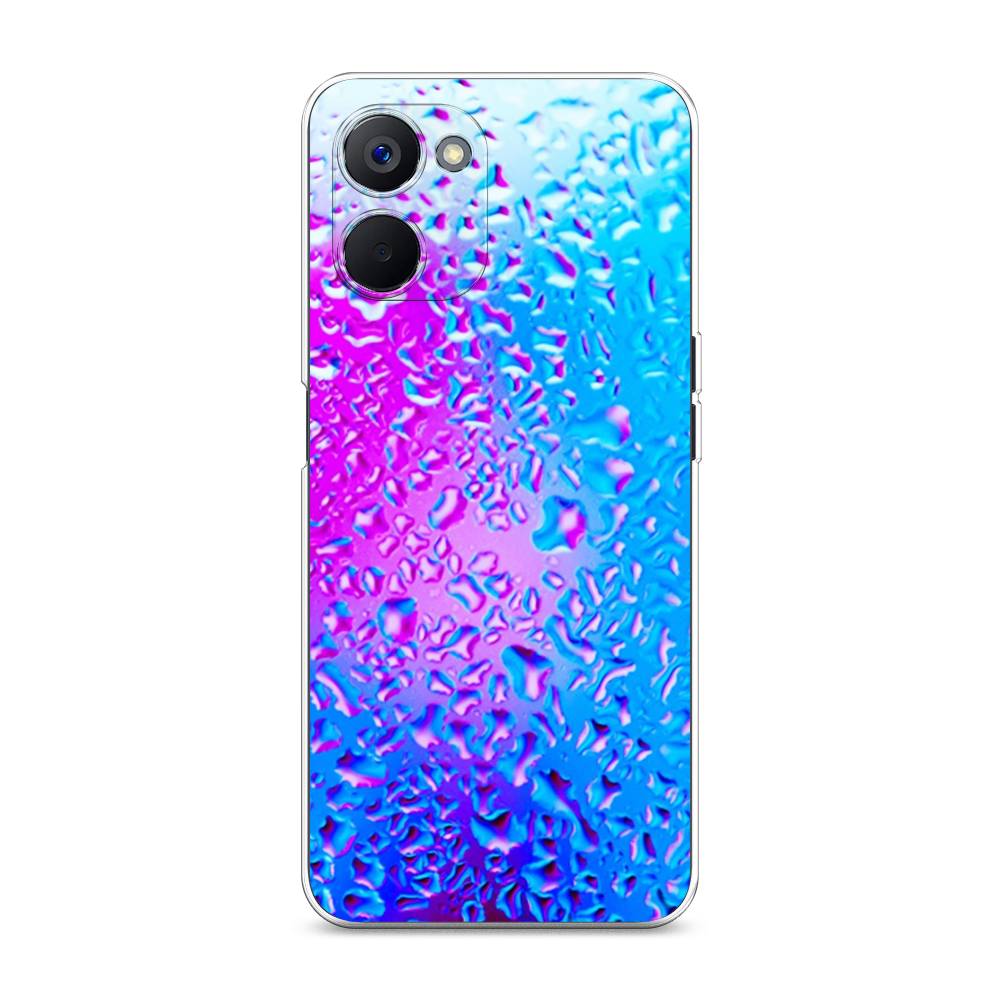 

Чехол на Realme V20 "Капли на стекле", Голубой;розовый, 2512950-3