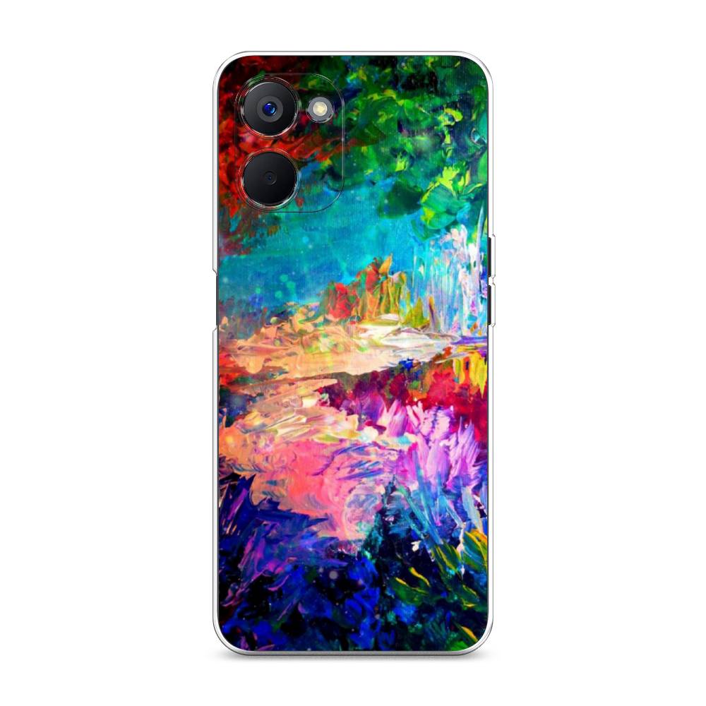 

Чехол на Realme V20 "Лес-гуашь", Синий;розовый;зеленый, 2512950-4