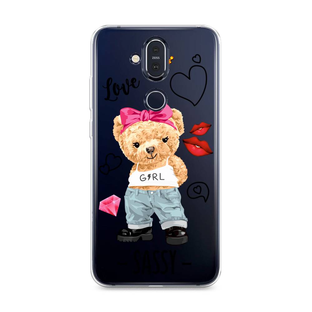 

Чехол на Nokia 8.1 "Sugar Mommy", Голубой;белый;розовый, 122250-6