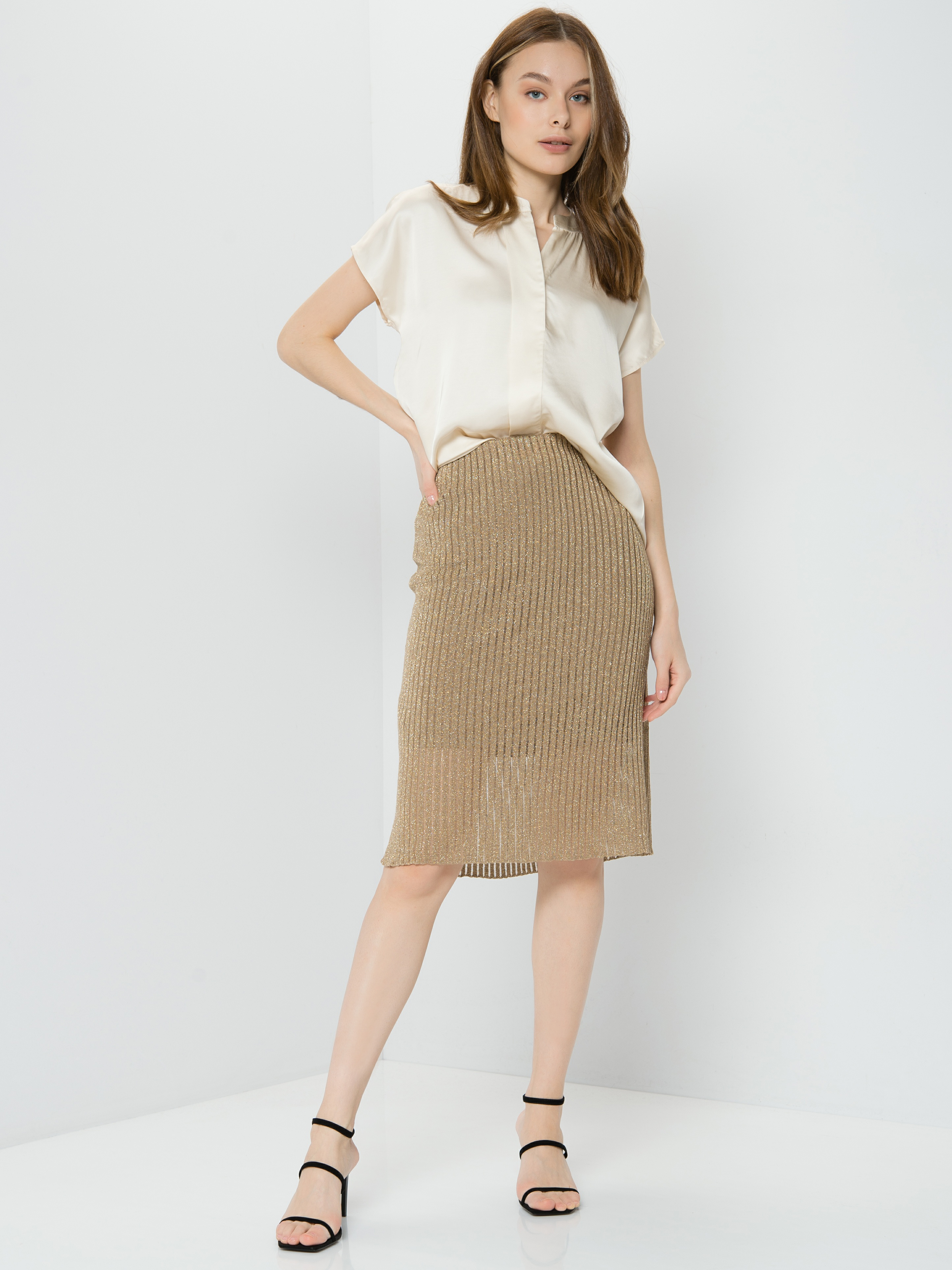 

Юбка женская TAIFUN by GERRY WEBER 112003-15024-9990 бежевая 44, 112003-15024-9990