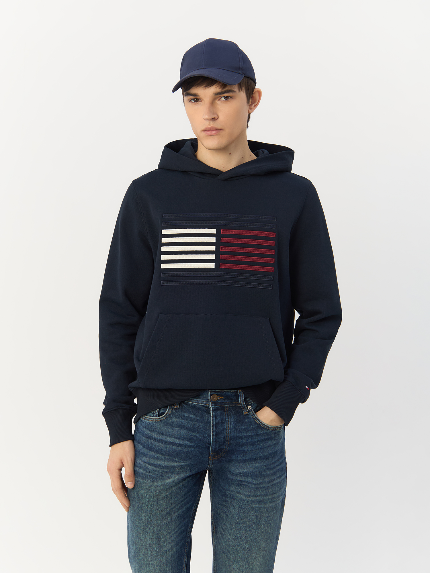 

Худи мужское TOMMY HILFIGER MW0MW37117 синее S, Синий, MW0MW37117