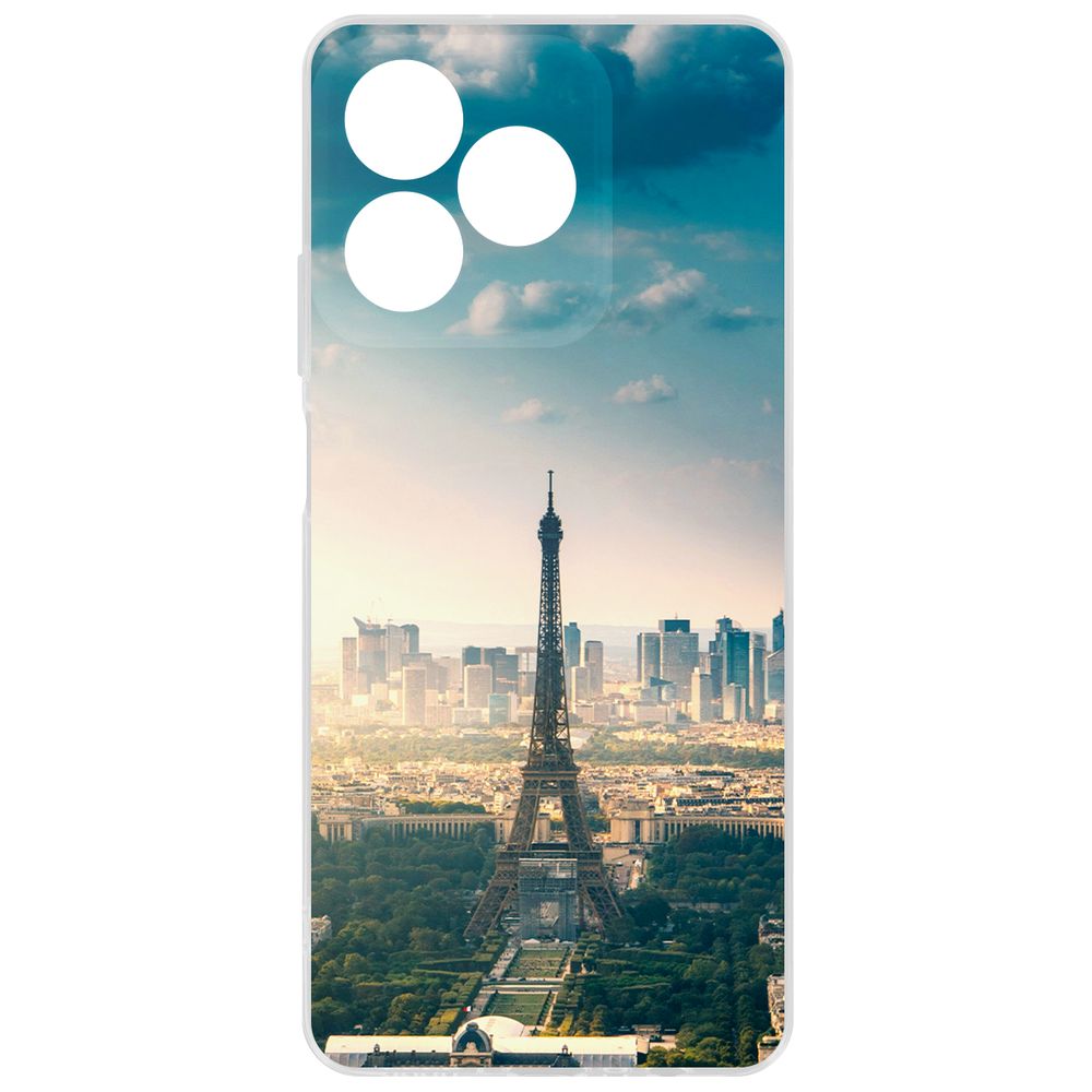 Чехол-накладка Krutoff Clear Case Франция, Эйфелева Башня для Realme C61