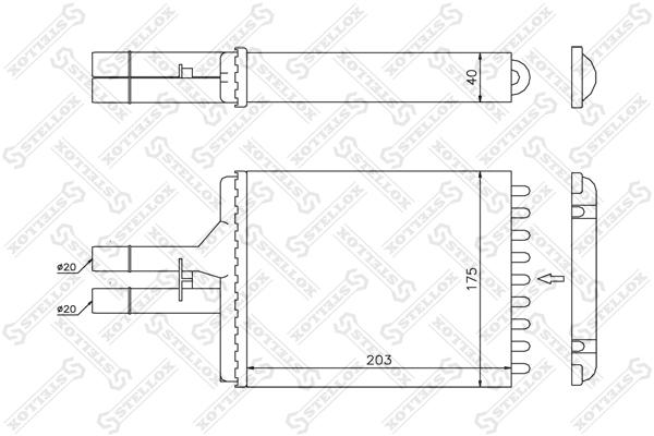 

Радиатор печки Stellox 1035076SX