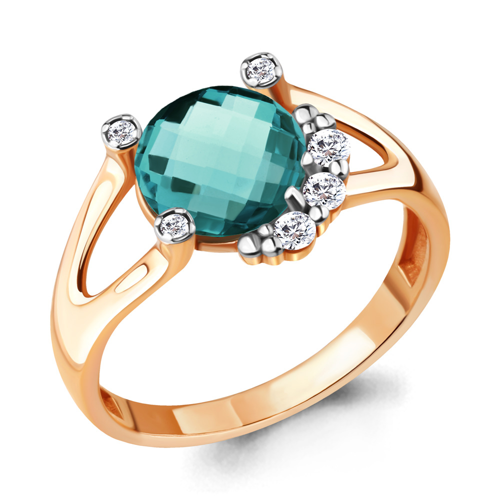 Кольцо из серебра р. 16,5 AQUAMARINE 6921788А_925_з