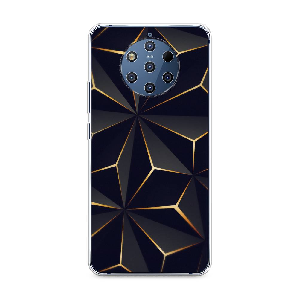 Чехол на Nokia 9 Pure View  Черные полигоны