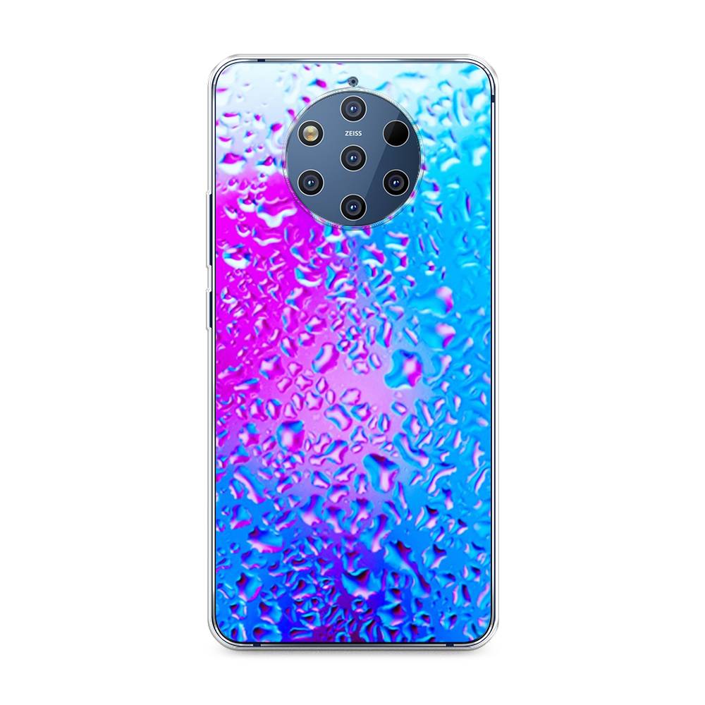

Чехол на Nokia 9 Pure View "Капли на стекле", Голубой;розовый, 122350-3